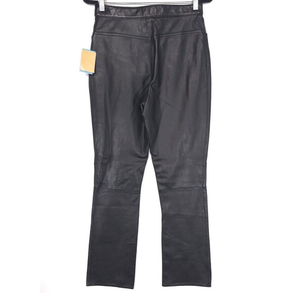 NWT Rem Garson Size 8 Pants Women’s GENUINE LEATHER Black Bootcut 90s VINTAGE - Picture 7 of 12